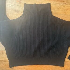 Wilfred cowl neck cropped wool cotton sweater